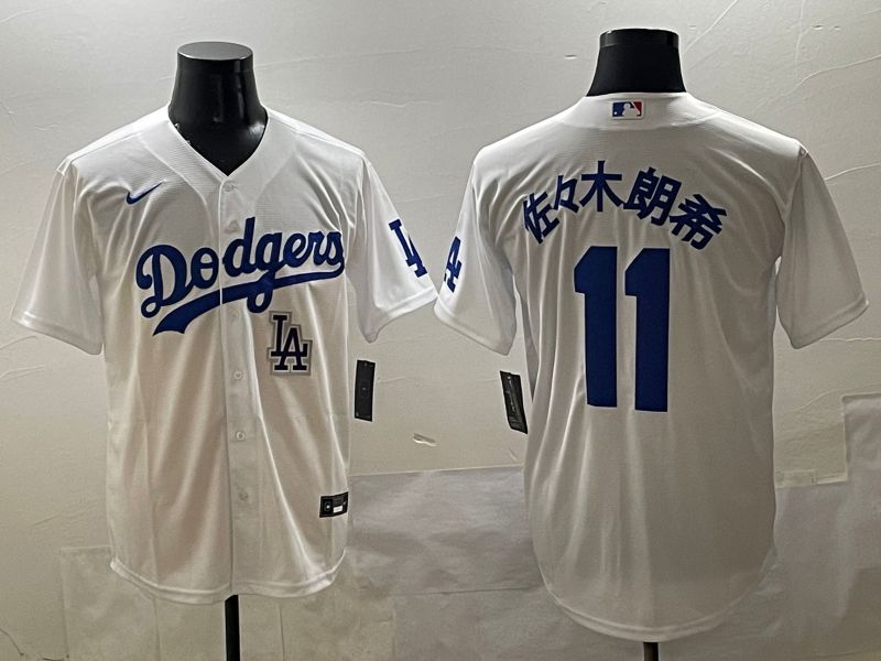 Men Los Angeles Dodgers #11 R.Sasaki White Game Nike 2025 MLB Jersey style 42511
